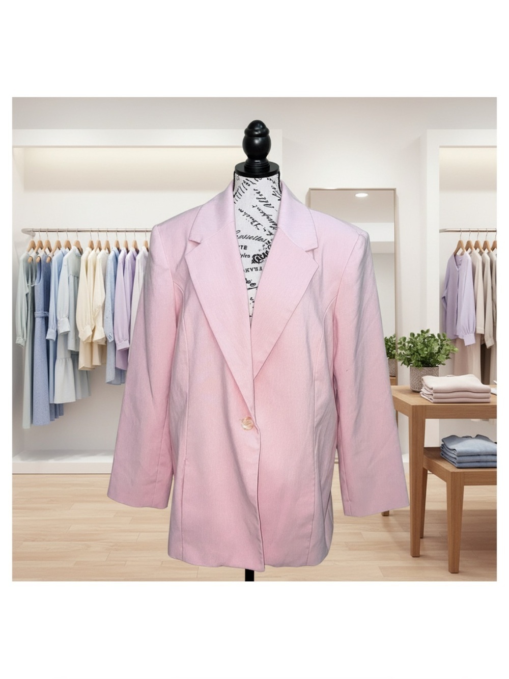🍑Vintage Liz Baker Light Pink/Peach Classic Lapel Blazer~Size 14 🍑